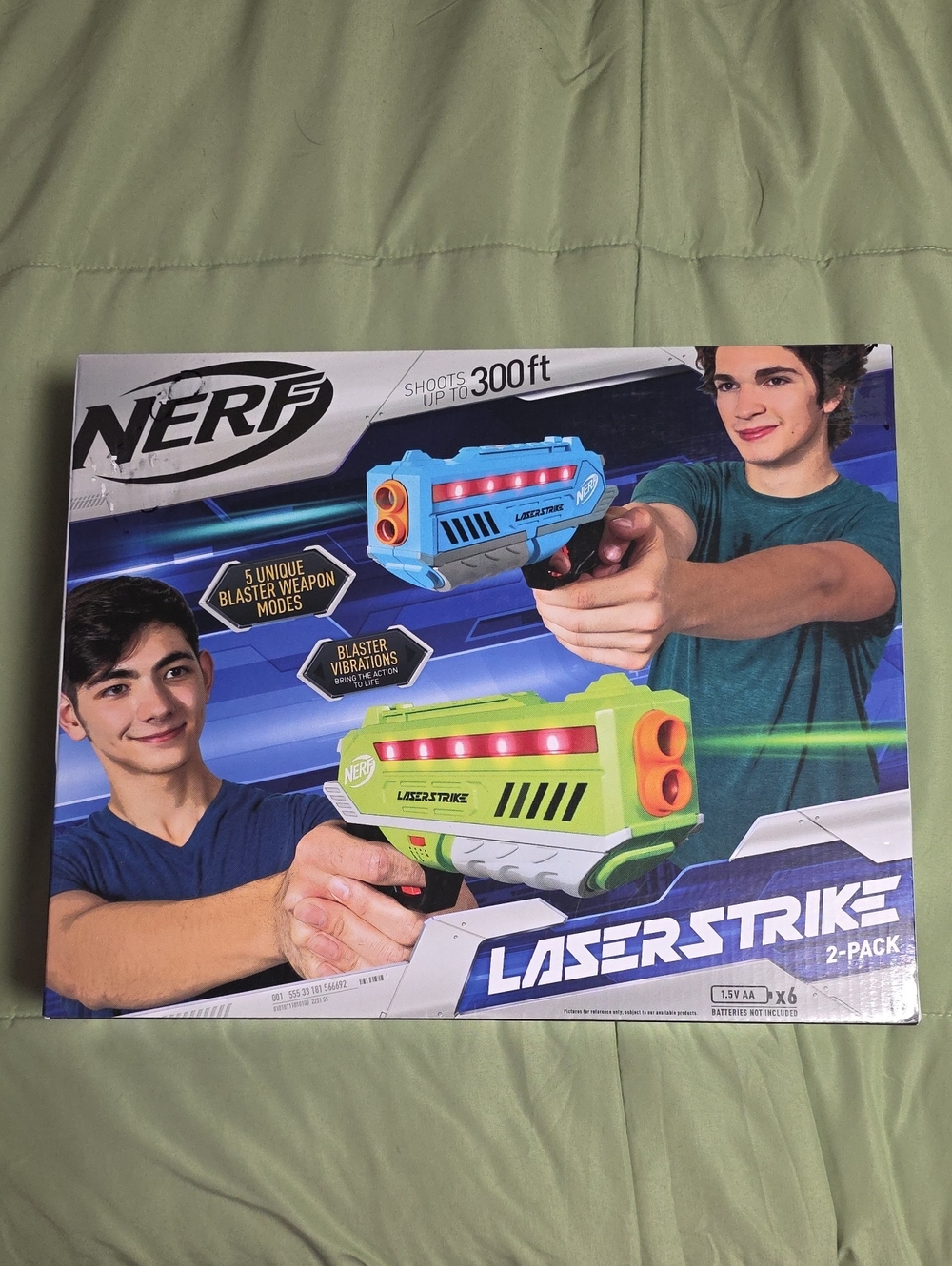 Nerf Laser Strike 2-Pack Electronic Blasters - Green & Blue
